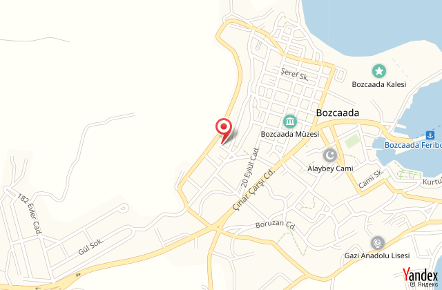 Aksoy hotel bozcaada harita, map