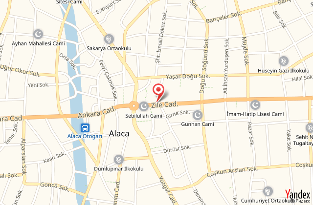 Alaca acar otel harita, map