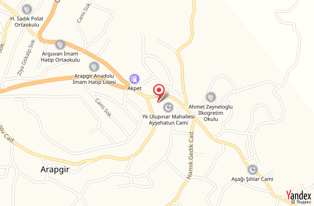 Arapgir nazar otel harita, map