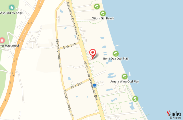 Armas beach hotel harita, map