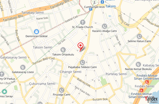 Astan hotel taksim harita, map