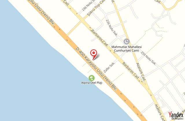 Astor beach hotel harita, map