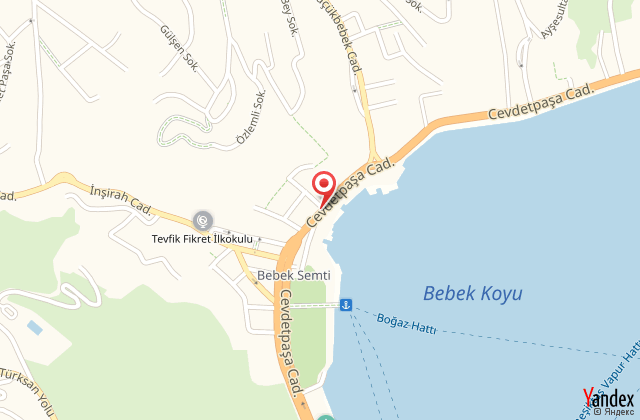 Bebek otel harita, map