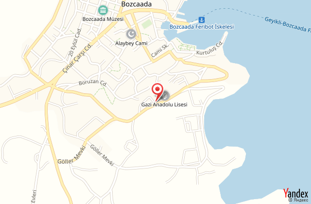 Bozcaada alesta otel harita, map