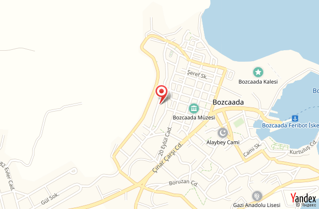 Bozcaada denizyldz otel harita, map