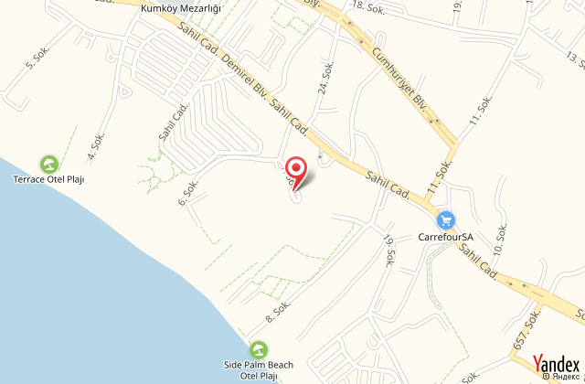 Otel z flower side deniz harita, map