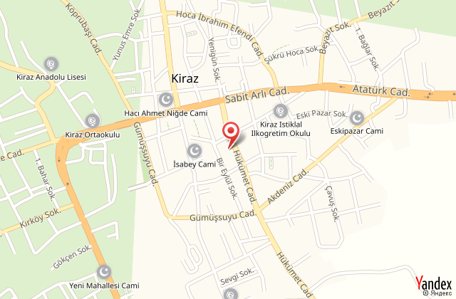 zmir kiraz retmenevi harita, map