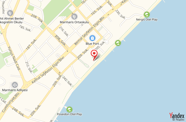 Koer beach hotel harita, map