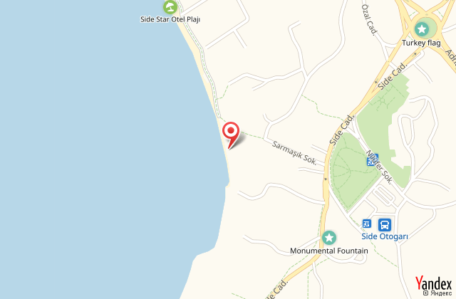 Larissa beach club side harita, map