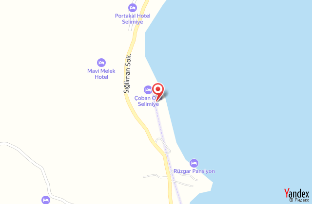 Mavi deniz otel selimiye harita, map