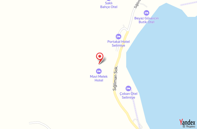 Mavi melek hotel harita, map