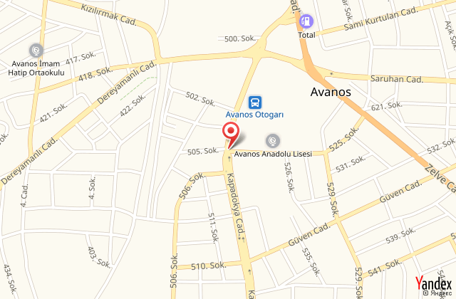 Mozaik otel avanos harita, map