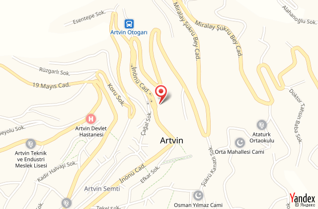 Otel karahan artvin harita, map