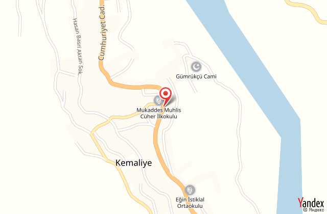 Otel yeil ein kemaliye harita, map