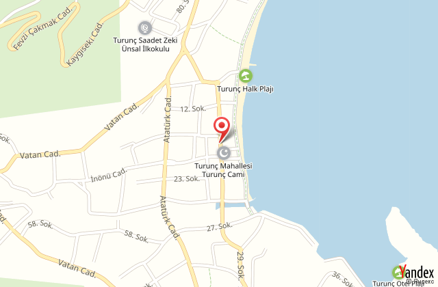 zcan beach hotel harita, map