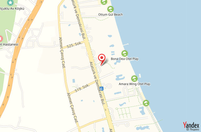 Palmet beach resort harita, map