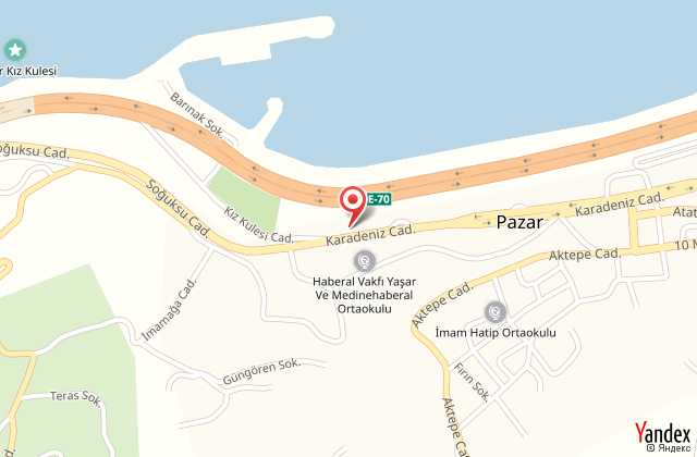 Pazar deniz konak otel harita, map