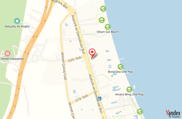 Pgs hotels rose residence beach harita, map