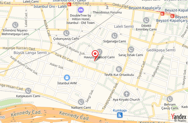 Red rose hotel istanbul harita, map