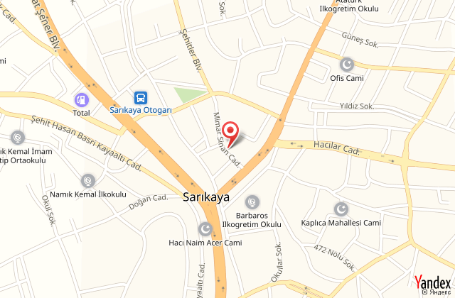 Sarkaya sinan otel harita, map