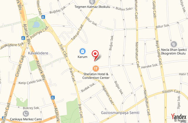 Sheraton ankara hotel & convention center harita, map