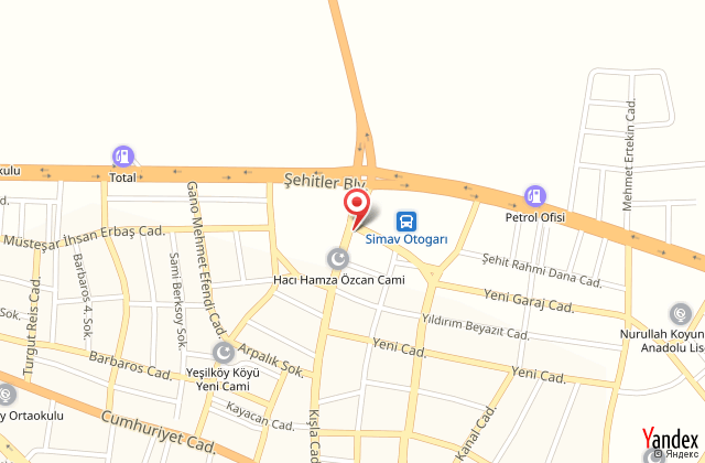 Simav otel etkin harita, map