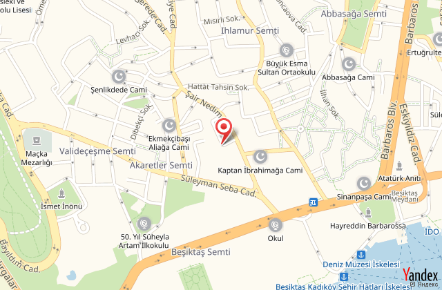 Taxim town hotels akaretler harita, map