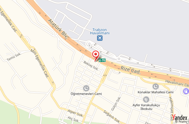 Trabzon airport otel harita, map