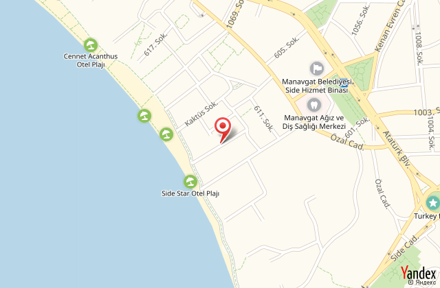 Trendy hotels side beach harita, map