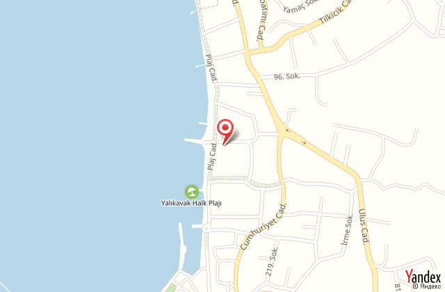 Yalpark beach hotel harita, map
