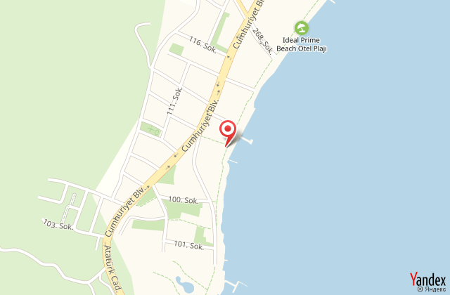 B & b yzba beach otel harita, map