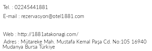 1881 Ata Kona telefon numaralar, faks, e-mail, posta adresi ve iletiim bilgileri
