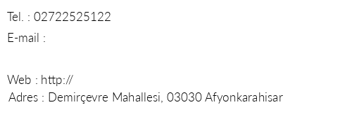 Afyon Can Termal Apart telefon numaralar, faks, e-mail, posta adresi ve iletiim bilgileri