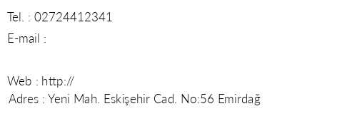Afyon Emirda retmenevi telefon numaralar, faks, e-mail, posta adresi ve iletiim bilgileri