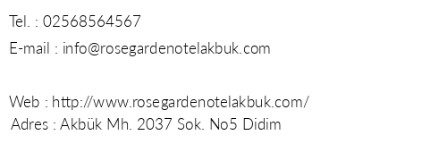 Akbk Rose Garden Hotel telefon numaralar, faks, e-mail, posta adresi ve iletiim bilgileri