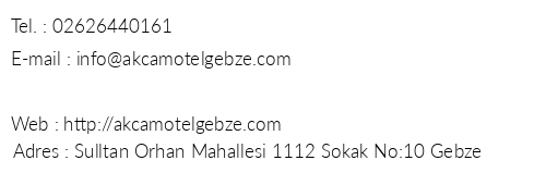 Akam Otel telefon numaralar, faks, e-mail, posta adresi ve iletiim bilgileri