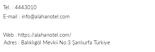 Ala Han Boutique Hotel telefon numaralar, faks, e-mail, posta adresi ve iletiim bilgileri