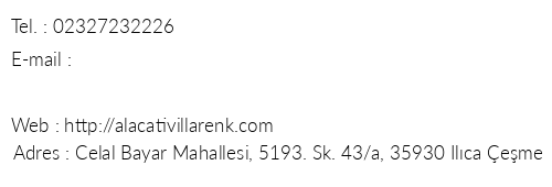 Alaat Villarenk telefon numaralar, faks, e-mail, posta adresi ve iletiim bilgileri