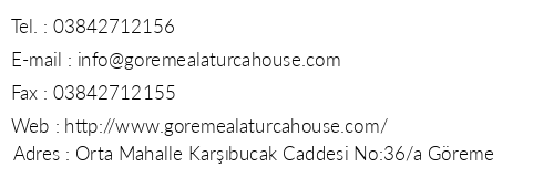 Alaturca House telefon numaralar, faks, e-mail, posta adresi ve iletiim bilgileri