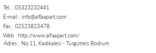 Alfa Apart telefon numaralar, faks, e-mail, posta adresi ve iletiim bilgileri
