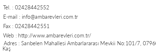 Ambar Evleri telefon numaralar, faks, e-mail, posta adresi ve iletiim bilgileri