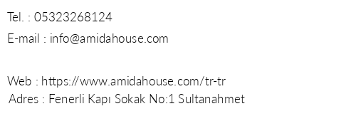 Amida House telefon numaralar, faks, e-mail, posta adresi ve iletiim bilgileri