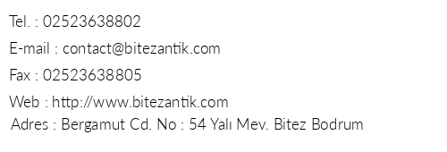 Antik Hotel Bitez telefon numaralar, faks, e-mail, posta adresi ve iletiim bilgileri
