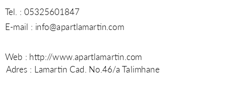 Apart Lamartin telefon numaralar, faks, e-mail, posta adresi ve iletiim bilgileri