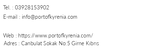 The Port Of Kyrenia Hotel telefon numaralar, faks, e-mail, posta adresi ve iletiim bilgileri