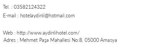 Aydnl Otel telefon numaralar, faks, e-mail, posta adresi ve iletiim bilgileri