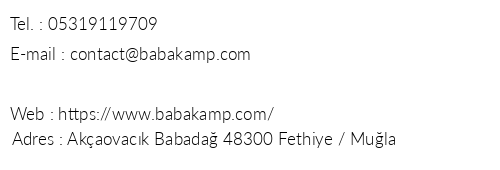 Babakamp telefon numaralar, faks, e-mail, posta adresi ve iletiim bilgileri