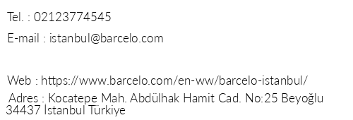 Barcelo stanbul telefon numaralar, faks, e-mail, posta adresi ve iletiim bilgileri