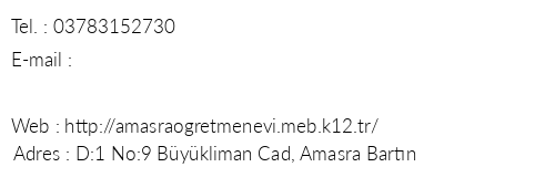 Bartn Amasra retmenevi telefon numaralar, faks, e-mail, posta adresi ve iletiim bilgileri