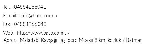 Bato Batman Termal Otel telefon numaralar, faks, e-mail, posta adresi ve iletiim bilgileri